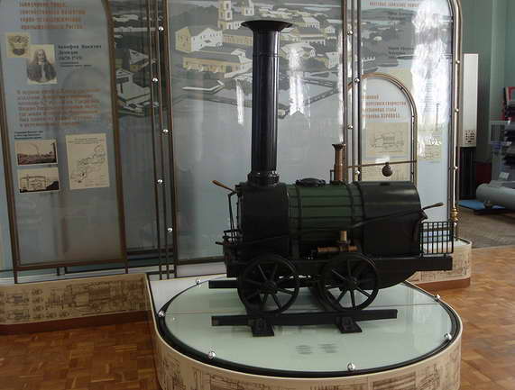 Третий паровоз Черепановых (действующая модель). Государственный Политехнический музей в Москве 