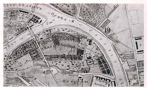 Императорский Ботанический сад в Санкт-Петербурге (план 1843 г.)