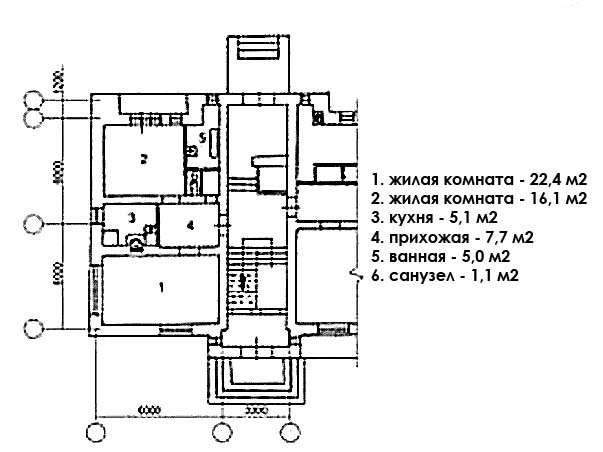 Планировка 2-х-комнатной квартиры дома № 8 по ул. Жуковского