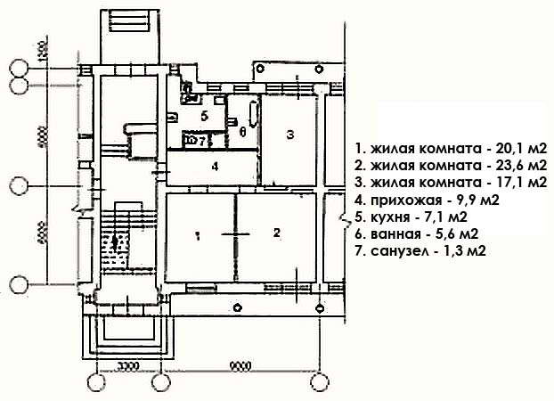 Планировка 3-х-комнатной квартиры дома № 8 по ул. Жуковского