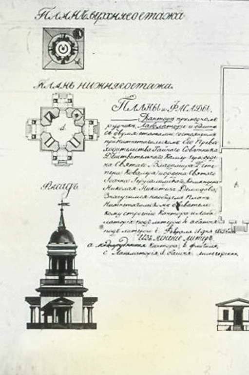так выглядела Лисьегорская башня (чертеж 1828 г.)