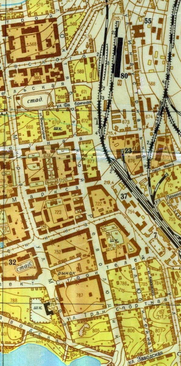 Улица Октябрьской Революции на карте города 1960 г.