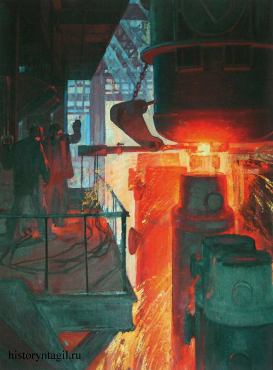 Е.В. Седухин. Часть триптиха "люди огня". Холст, масло. 1979.