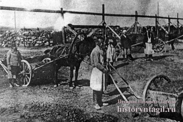 А.А. Челышев во время работы на Лебяжинском руднике. 1930-е гг.